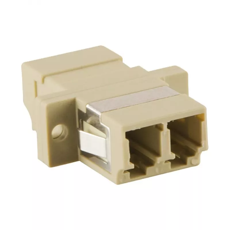 LogiLink LC Duplex Multimode Glasfaser-Adapter mit Flansch, Beige