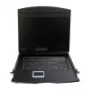 LOGILINK LC902GE KVM-Konsole mit 19-Zoll-LCD-Bildschirm, VGA, deutsche Tastatur