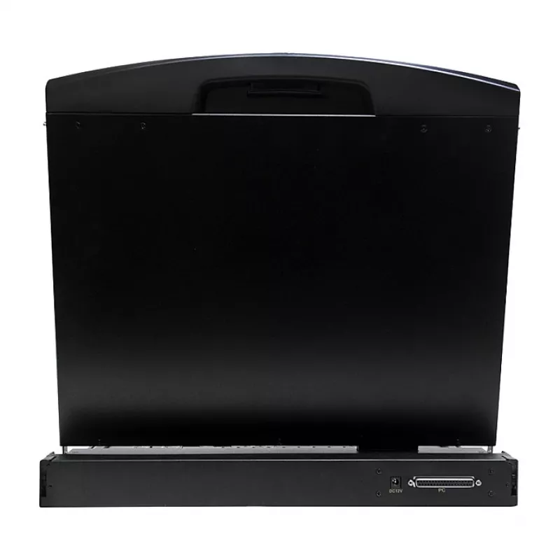 LOGILINK LC902GE KVM-Konsole mit 19-Zoll-LCD-Bildschirm, VGA, deutsche Tastatur
