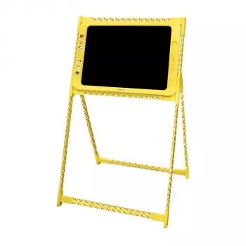 LogiLink LCD-Schreibtablett 19 cm, Gelb – Wiederverwendbares mehrfarbiges Zeichenbrett mit Lösch- und Sperrfunktion
