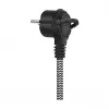 LogiLink LPS104 Verlängerungskabel, CEE 7/7 auf CEE 7/3, Textilgeflecht, Schwarz/Grau, 3 m