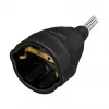 LogiLink LPS104 Verlängerungskabel, CEE 7/7 auf CEE 7/3, Textilgeflecht, Schwarz/Grau, 3 m