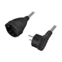 LogiLink LPS104 Verlängerungskabel, CEE 7/7 auf CEE 7/3, Textilgeflecht, Schwarz/Grau, 3 m