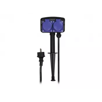 Logilink LPS214 Steckdosenleiste, 2 Schutzkontaktsteckdosen, IP44, Erdspieß, 2m Kabel