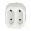 LogiLink LPS218 Euro-Steckdosenadapter mit 2 Steckdosen, Weiß