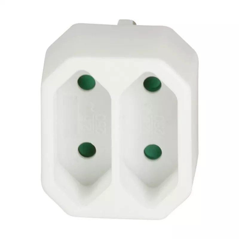 LogiLink LPS218 Euro-Steckdosenadapter mit 2 Steckdosen, Weiß