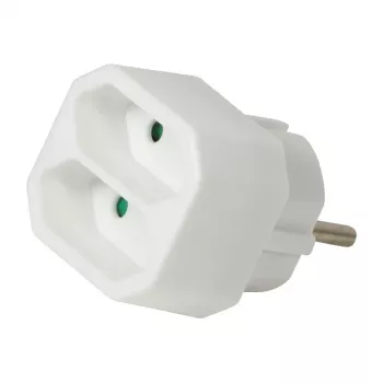 LogiLink LPS218 Euro-Steckdosenadapter mit 2 Steckdosen, Weiß