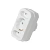 LogiLink LPS221 Schuko auf 2x Euro + 1x Schutzkontakt-Steckdosen-Adapter, Weiß, 16 A, 250 V, 3680 W, Kinderschutz