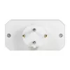 LogiLink LPS221 Schuko auf 2x Euro + 1x Schutzkontakt-Steckdosen-Adapter, Weiß, 16 A, 250 V, 3680 W, Kinderschutz