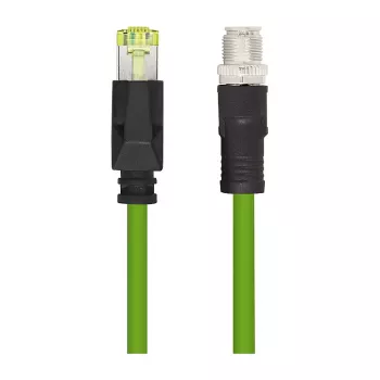 LogiLink M12 CAT6A Industrie-Patchkabel, PUR, M12 X-kodiert auf RJ45, 1,5 m