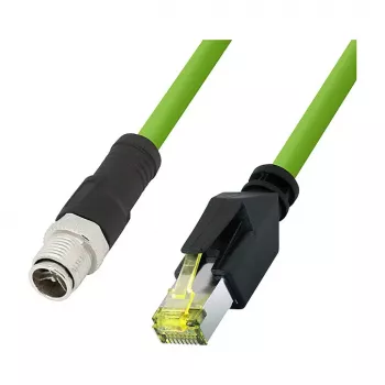 LOGILINK M12 CAT6A Industrial Patch Cable, PUR, M12 X-codiert auf RJ45, 10 m