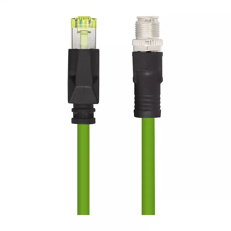 LogiLink M12 CAT6A Industrial Patchkabel, PUR, M12 X-kodiert auf RJ45, 2,00 m