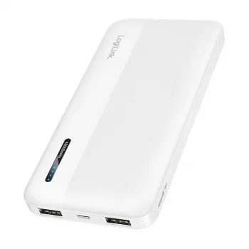 Logilink Mobile Power Bank, LiPo, 10000 mAh, USB-C in/out, Weiß
