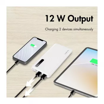 Logilink Mobile Power Bank, LiPo, 8000 mAh, Weiß