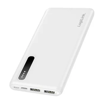 Logilink Mobile Power Bank, LiPo, 8000 mAh, Weiß