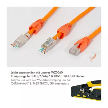 LogiLink Modular Stecker RJ45 Cat.6A STP Pass Through, 10er-Pack