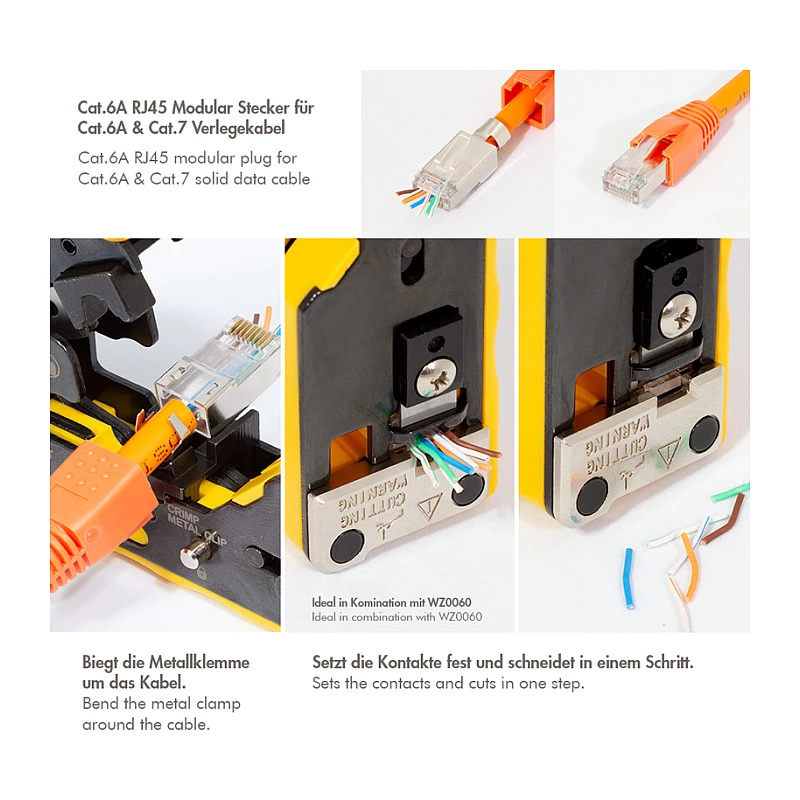 LogiLink Modular Stecker RJ45 Cat.6A STP Pass Through, 10er-Pack
