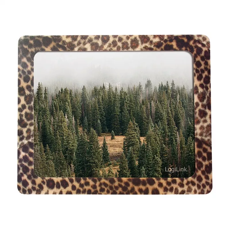 Logilink Mousepad mit Bilderrahmen, Leoparden-Design, extra dünn