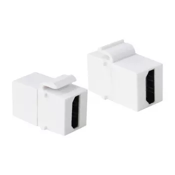 LogiLink NK0014 HDMI Keystone Kupplungsmodul, Buchse auf Buchse, Weiß, 4K 60Hz, HDCP 2.2, 18 Gbit/s, Snap-in
