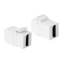 LogiLink NK0014 HDMI Keystone Kupplungsmodul, Buchse auf Buchse, Weiß, 4K 60Hz, HDCP 2.2, 18 Gbit/s, Snap-in