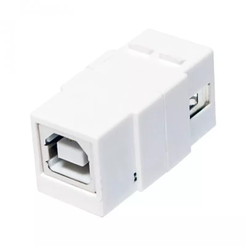 LogiLink NK0017 Keystone-Modul USB 2.0 Typ-A Buchse auf Typ-B Buchse, Weiß