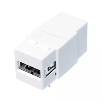 LogiLink NK0017 Keystone-Modul USB 2.0 Typ-A Buchse auf Typ-B Buchse, Weiß