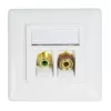 LogiLink NK0026 Keystone RCA Buchse auf F Buchse Kupplungsmodul, Gelb