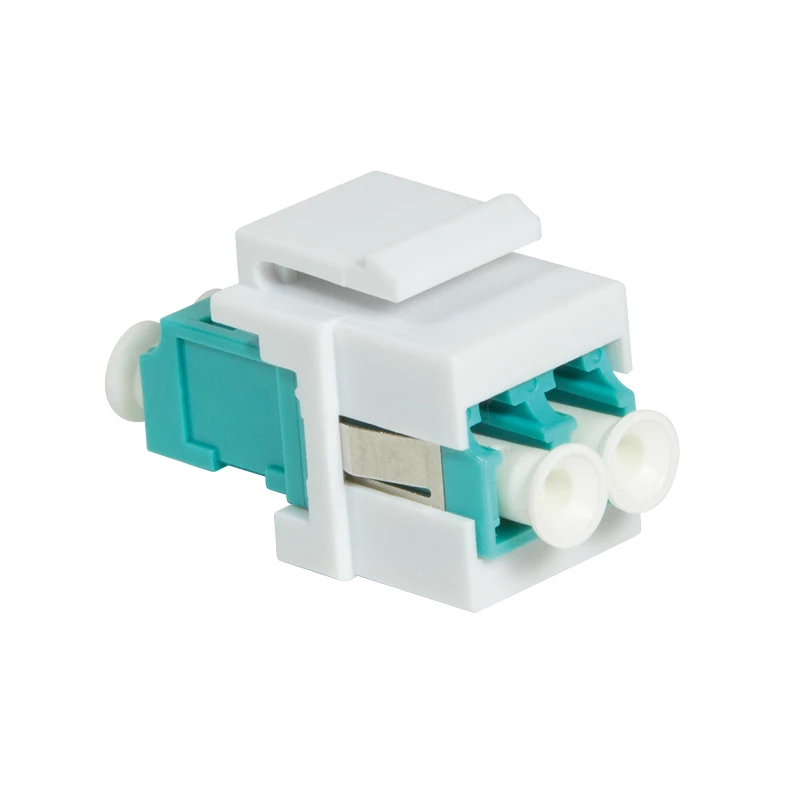 LogiLink NK0031 Keystone LC-Duplex Multimode OM3/OM4 Glasfaser-Koppler, Aqua
