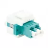 LogiLink NK0031 Keystone LC-Duplex Multimode OM3/OM4 Glasfaser-Koppler, Aqua