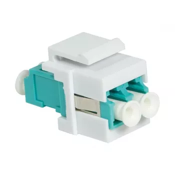 LogiLink NK0031 Keystone LC-Duplex Multimode OM3/OM4 Glasfaser-Koppler, Aqua