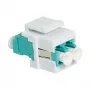 LogiLink NK0031 Keystone LC-Duplex Multimode OM3/OM4 Glasfaser-Koppler, Aqua