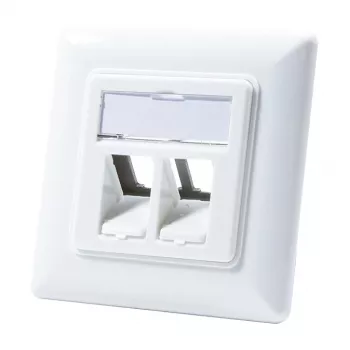LogiLink NK4020 Keystone Wandanschlussdose, Unterputz, 2 Module, Signalweiß