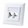 LogiLink NK4020 Keystone Wandanschlussdose, Unterputz, 2 Module, Signalweiß