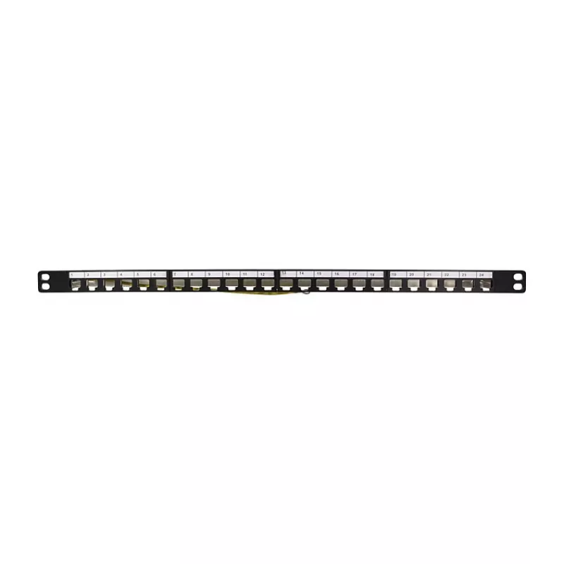 LogiLink NK4040 24-Port geschirmtes Keystone-Patchpanel, 0,5U, Schwarz