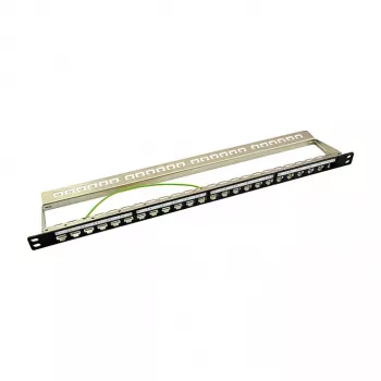 LogiLink NK4040 24-Port geschirmtes Keystone-Patchpanel, 0,5U, Schwarz