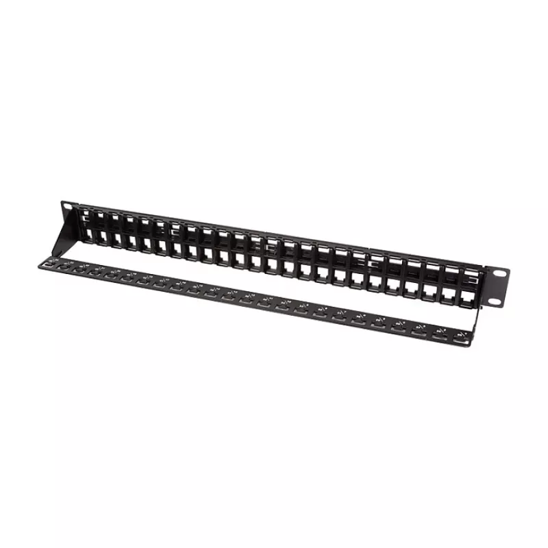LogiLink NK4045 Keystone Patchpanel 1U 48 Ports ungeschirmt Schwarz