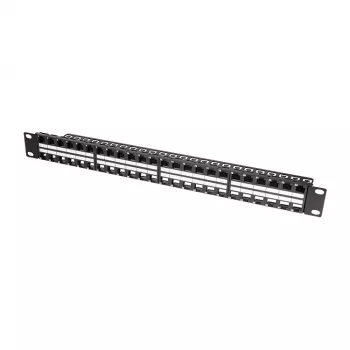 LogiLink NK4045 Keystone Patchpanel 1U 48 Ports ungeschirmt Schwarz