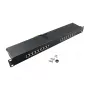 LOGILINK NP0057 Cat6 STP Patch Panel, 19 Zoll 1U 16-Port, RJ45/LSA IDC, Black EconLine