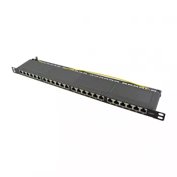 Logilink NP0063 24-Port Cat6A STP Patch Panel 19 Zoll 0.5U Black