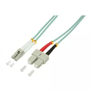 LogiLink OM3 LC/SC Duplex Multimode Glasfaser-Patchkabel, 10m, Aqua, LSZH
