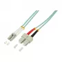 LogiLink OM3 LC/SC Duplex Multimode Glasfaser-Patchkabel, 10m, Aqua, LSZH