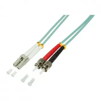 LogiLink OM3 LC/ST Duplex Multimode Glasfaser-Patchkabel, 2 m, LSZH, Aqua