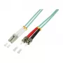 LogiLink OM3 LC zu ST Duplex Multimode Glasfaser-Patchkabel, 1m, LSZH Aqua