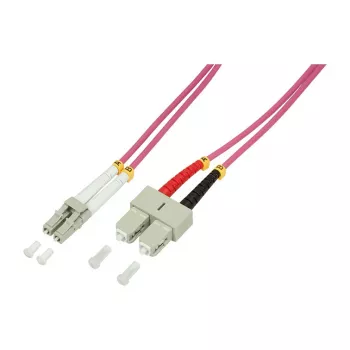 LogiLink OM4 LC/SC Duplex Multimode Glasfaser-Patchkabel 20m LSZH Aqua