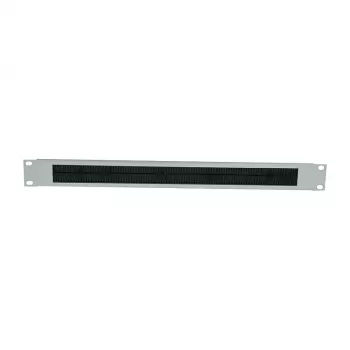 LogiLink ORCEB1G 1U 19-Zoll Rack Kabelmanagement Bürstenpanel, Lichtgrau RAL 7035, Stahl, Frontmontage