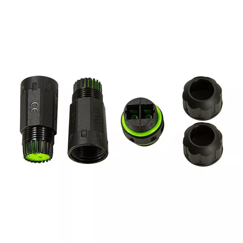 LOGILINK Outdoor Fiber Optic Duplex SC Connector mit 2 Kabelverschraubungen, IP67, Schwarz