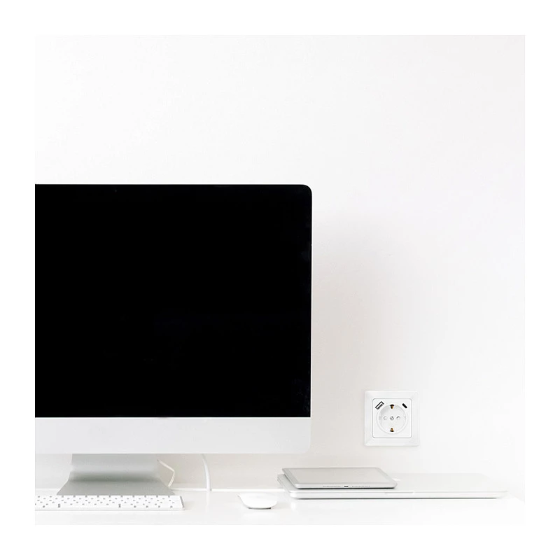 LOGILINK PA0253 Wandsteckdose mit 1 Schuko-Steckdose, 1 USB-A- und 1 USB-C-Ladeanschluss, 3,1 A, Weiß