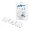 LOGILINK PA0344 Magnetisches Ladegerät 3-in-1 für Apple-Geräte, Weiß, faltbar, MagSafe, 15W