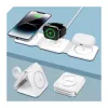 LOGILINK PA0344 Magnetisches Ladegerät 3-in-1 für Apple-Geräte, Weiß, faltbar, MagSafe, 15W
