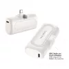 LogiLink PA0349W Mobile Power Bank, 5000 mAh, LiPo, Integrierter klappbarer USB-C-Stecker und USB-C-Anschluss, Weiß